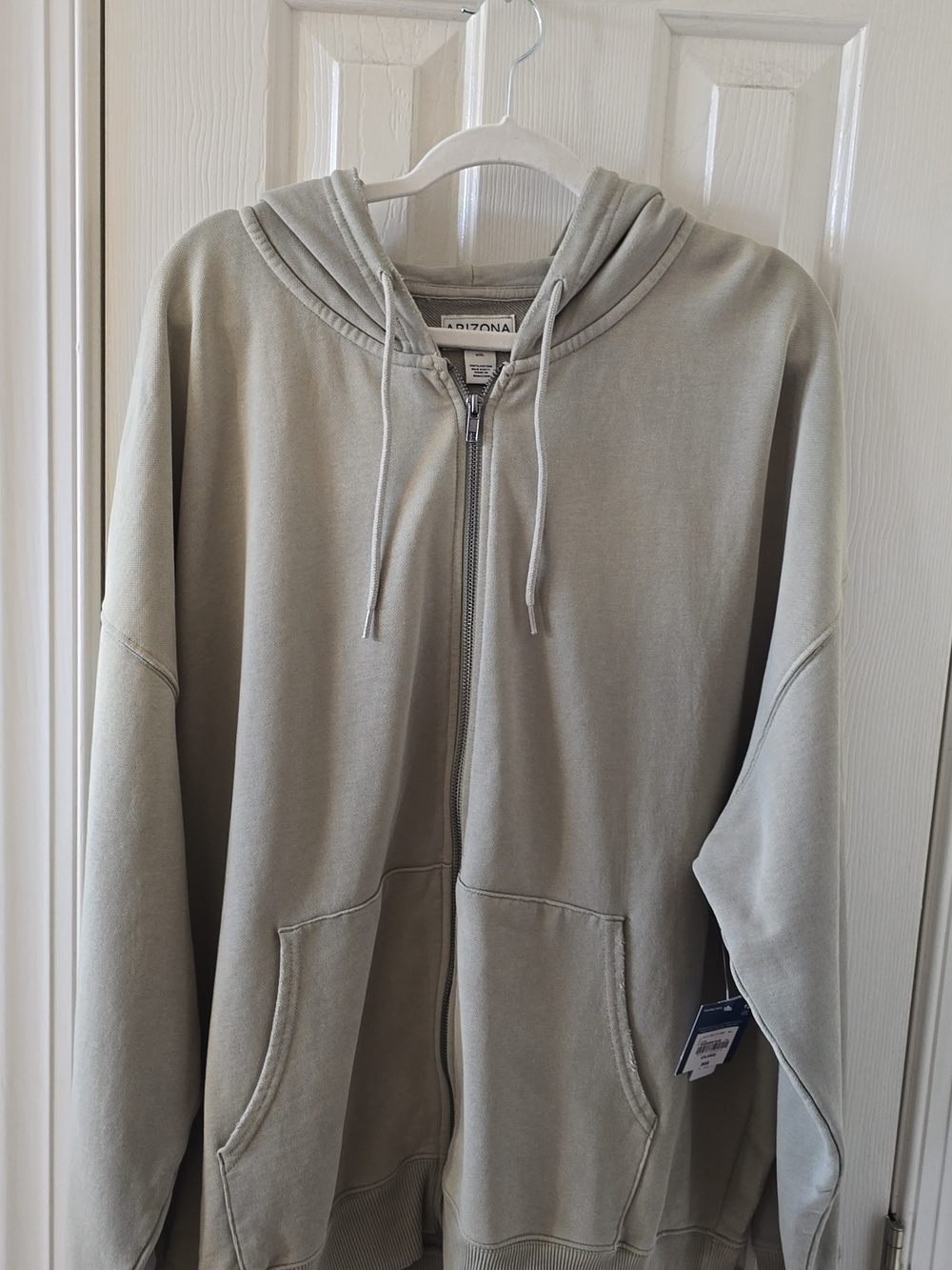 ARIZONA JEAN CO BRAND YOUNG MEN'S FRONT ZIPPERED GREEN COTTON HOODIE SIZE XXL